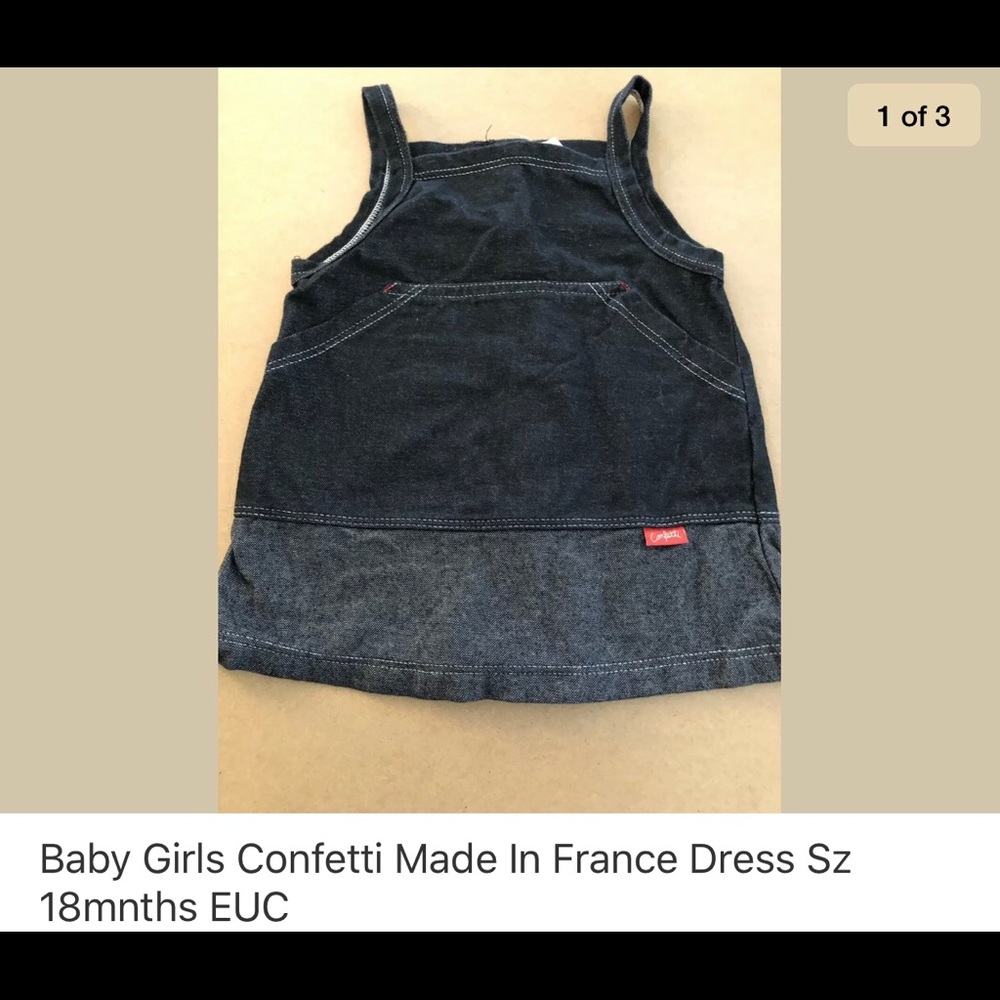 Baby girls Confetti Made in France dress sz 18mnth
